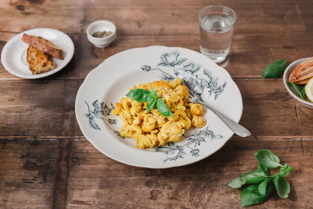 Kuvassa vegaaninen pasta limenello